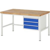 Rau Werkbank höhenverstellbar 8127A1, B1500xT900xH840-1040mm, 3x Schublade-TA