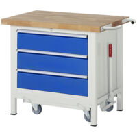 Rau Werkbank mit Fahrgestell 8257, B1000xT700xH880mm, 3x Schublade-TA