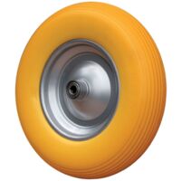 Rad vollgeschäumt 400/100 Kugellager u. Achse 17mm