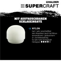 Halder SUPERCRAFT-Schonhammerkopf 25mm Nylon abgerundet