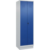 Kleider-Wäscheschrank Classic H1950xB600xT500mm STA grau/blau Anz.Abt.2 m.Sockel