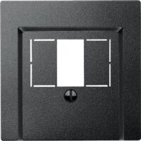 Merten Zentralplatte TAE 2-fach anthrazit mit System M 297914 Schraubbef
