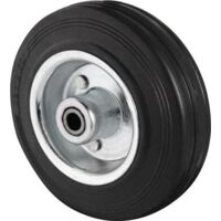 Ersatzrad Rad-Ø 200 mm Tragfähigkeit 205 kg Vollgummi schwarz Achs-Ø 20 mm Nabenlänge 59 mm