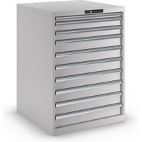Schubladenschrank 36x36E H1000xB717xT725mm 10Schubladen Vollauszug RAL7035 LISTA