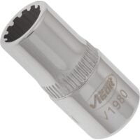 VIGOR Innenvierkant Antrieb 6,3 = 1/4 Zoll Multiprofil-Steckschlüssel-Einsatz Multiprofil V1980 Vierkant hohl 6,3 mm (1/4 Zoll) 7 Gesamtlänge: 25 mm