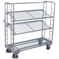 VARIOfit Etagenwagen mit 3 Drahtgitterböden verzinkt 1.650 x 650 mm