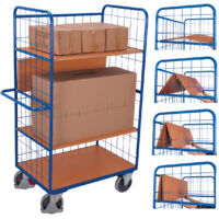 VARIOfit Etagenwagen hoch mit klappbaren Etagenböden 975 x 700 mm Drahtgitterwände