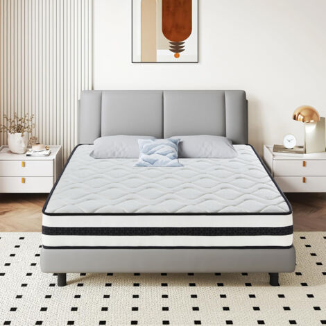 Yidatong – Matelas mémoire de forme 140x190 cm – Épaisseur 22 cm – Mi-ferme – Antibactérien et anti-acariens – Confort multicouche (1/5)