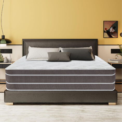 Yidatong – Matelas ressorts ensachés 140x190 cm – Épaisseur 26 cm – 7 zones de soutien – Matelas hybride haute résilience – Fermeté moyenne ferme