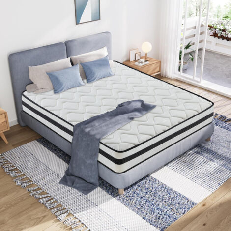 Yidatong – Matelas hybride 140x190 cm – Épaisseur 25 cm – Mousse à mémoire de forme et latex bleu – 7 zones de confort – Respirant et durable (1/5)
