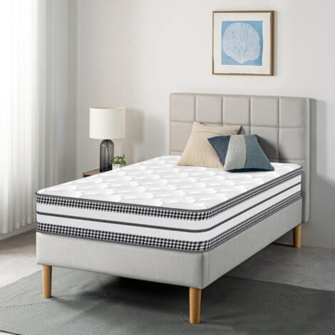 Yidatong – Matelas mémoire de forme 90x200 cm – Épaisseur 26 cm – 8 zones de confort – Ressorts ensachés – Dureté modérée pour soutien optimal