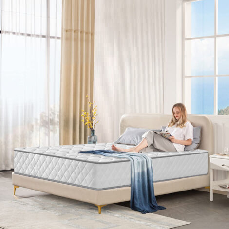 Matelas 140x190 cm Ep 22 cm - YIDATONG - Matelas mémoire de forme - 7 Zones Ergonomique - Ressorts ensachés (1/5)