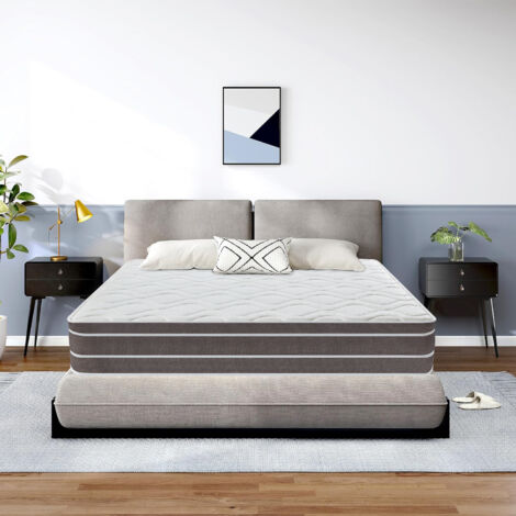 Matelas à Ressorts 140x190 cm - Matelas en hypoallergénique, Confort Mi-Ferme, Épais 24 cm (1/5)