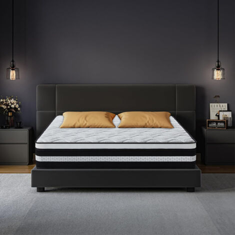 Yidatong – Matelas hybride 160x200 cm – Épaisseur 28 cm – Fermeté modérée – 7 zones de confort – Mousse à mémoire de forme – Respirant et hypoallergénique