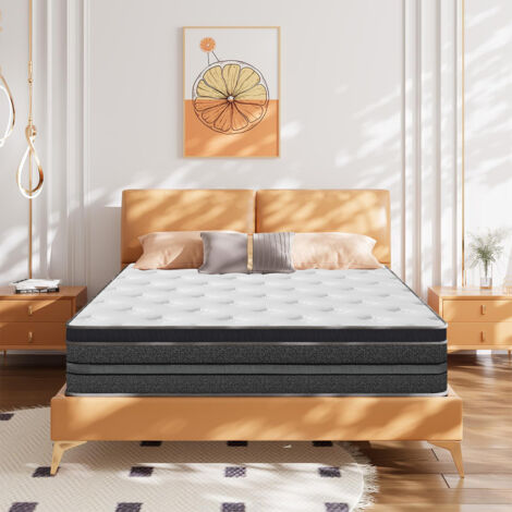 Luxe Matelas 140x200 cm Très épais 30cm, PerfectSleep - YIDATONG - hybride Ressorts ensachés Mousse à mémoire de forme Latex, fermeté modérée, 7 Zones, Hypoallergénique, Confortable, Respirant (1/5)