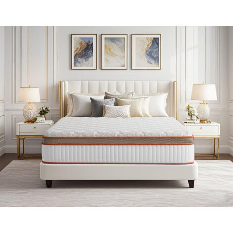 Luxe Matelas 140x200 cm Ép 25cm, PerfectSleep - YIDATONG - hybride Ressorts ensachés Mousse à mémoire de forme Latex, fermeté modérée, 7 Zones, Hypoallergénique, Respirant, Support à Haute résilience