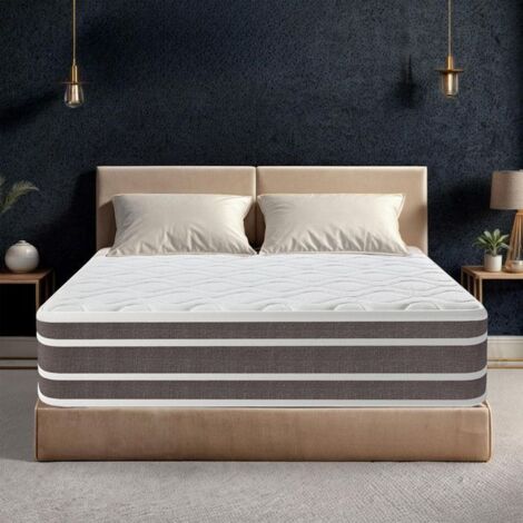 Matelas 140x190 cm - Epaisseur 28 cm Matelas luxe - Hybride Mousse à mémoire de forme+Noyau à ressort - Hypoallergénique