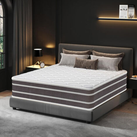 Matelas 140x190 cm, épaisseur 28 cm, ressorts ensachés indépendants plus mousse à mémoire de forme, soutien ergonomique à sept zones, anti-acariens, antibactérien et respirant, dureté et douceur modér (1/5)