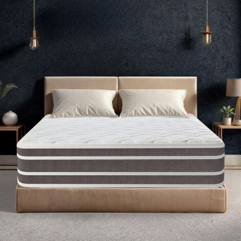 Yidatong – Matelas hybride 140x190 cm – Épaisseur 26 cm – Fermeté moyenne – Ressorts ensachés et mousse à mémoire de forme – 7 zones de confort
