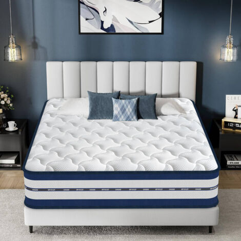 Yidatong – Matelas ressorts ensachés 140x200 cm – Épaisseur 25 cm – Soutien 7 zones ergonomiques – Tissu respirant pour sommeil régulé