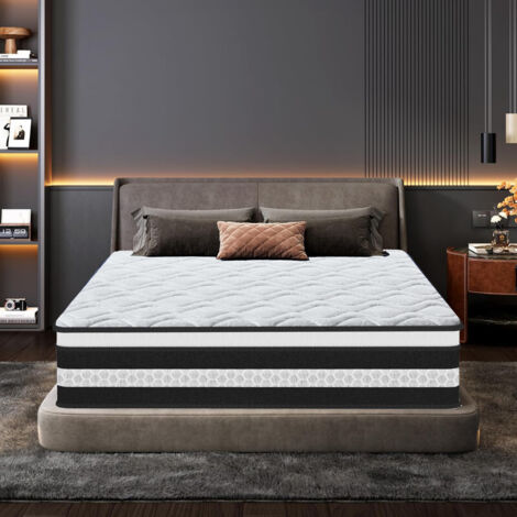 Matelas 160X200 cm, épaisseur 28 cm, 7 Zones,matelas à ressorts,soutien solide, silencieux et anti-interférence,respirant et dissipant la chaleur