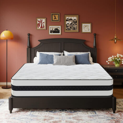 Matelas 140x190 cm, épaisseur 26 cm.Matelas à ressorts ensachés,Mousse à mémoire,Hybride,Respirant,7 Zones