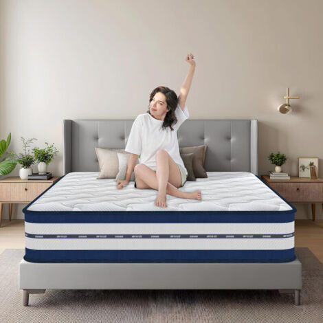 Matelas à ressorts 140x200 cm, 26 cm épaisseur, YIDATONG - Matelas orthopédique 7 zones, Certifié Oeko-Tex, dureté moyenne, Conçu ergonomiquement