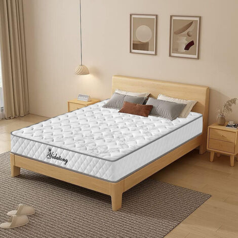 Matelas 140x190 cm, épaisseur 24 cm,Matelas à ressorts ensachés,respirant et dissipant la chaleur,Dureté moyenne,Matelas 7 Zones Ergonomique pour Adulte Enfant