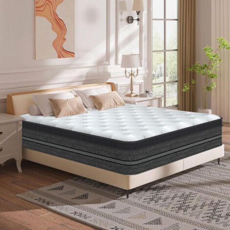 Matelas 140x200 cm - Très Épais 28 cm - Perfect Dream - Hybride, Mousse à mémoire de Forme + Ressorts ensachés - 7 Zones de Confort - Ergonomique - Respirant - Très Durable