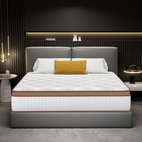 Matelas 140x200 cm, Épaisseur 25 cm.Matelas à Ressorts Ensachés Indépendant + Mousse Multicouche, Matelas de Lit d'Adulte, Confort 7 Zone, Isolation du Mouvement, Mi-Ferme, Soutien Parfait