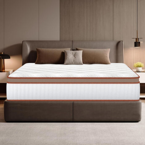 Matelas 140x200 cm, Épaisseur 26 cm.Mousse A Mémoire + Ressorts ensachés, Hybride, Parfait Soutien Haute Resilience Ultra Respirante, Moyennement Ferme