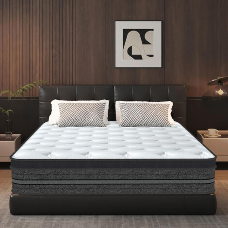 Matelas 140x200 cm,Épaisseur 30 cm.Hybride,Ressorts ensachés indépendants et mousse à mémoire de forme,7 Zone, Isolation du Mouvement, Mi-Ferme, Soutien Parfait