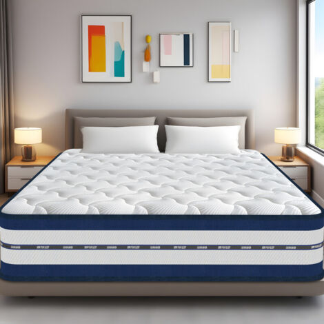 Matelas 140x200 cm,Épaisseur 26 cm. Mousse A Mémoire + Ressorts ensachés, Hybride, Ergonomique - Respirant,Très Durable,Mi-Ferme, Soutien Parfait