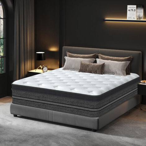 Yidatong – Matelas hybride 140x200 cm – Très épais 30 cm – Mousse à mémoire de forme et ressorts ensachés – 7 zones ergonomiques – Hypoallergénique