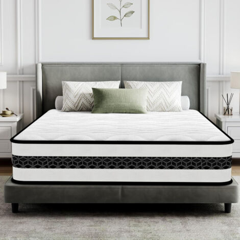 Matelas 140x190 cm,Épaisseur 26 cm.Mousse Multicouche et Noyau à Ressorts - 7 Zones Ergonomique, Respirant,Hypoallergénique,Confort Extra pour Adultes