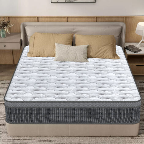 Matelas 160x200 cm,Ép 26 cm,Hybrid Matelas à Mousse à mémoire de Forme et Ressorts Ensachés Indépendants,10 Zones