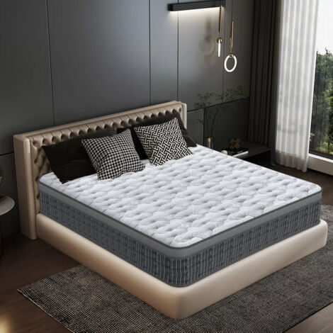 Matelas 160x200 cm,Épaisseur 25cm.Latex mixte et ressorts ensachés indépendants,7 zones, hypoallergénique,fermete modérée, confortable,respirant,antibactérien,anti-acarien