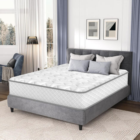 Matelas 140x190 cm - Très Épais 24 cm - Perfect Dream - Hybride, Mousse à mémoire de Forme + Ressorts ensachés - 7 Zones de Confort - Ergonomique - Respirant - Très Durable