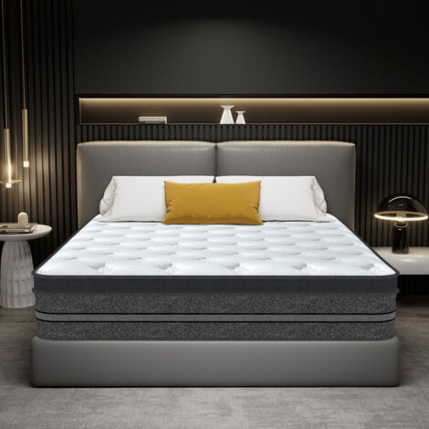 Matelas 140x200 cm, Très Épais 30 cm - Hybride, Mousse à mémoire de Forme + Ressorts ensachés - Confortable - Soutien Haute Resilience - Respirante - Ergonomique Hypoallergénique