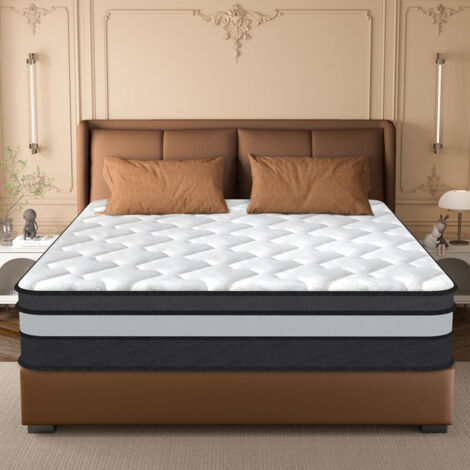Matelas 140x200 cm,épaisseur 30 cm, Hybride : Latex rafraîchissant et rafraîchissant,Ressorts ensachés,fermete modérée, 7 Zones, Respiratoire, Hypoallergique, Antibactérien, Anti-acarien (1/4)