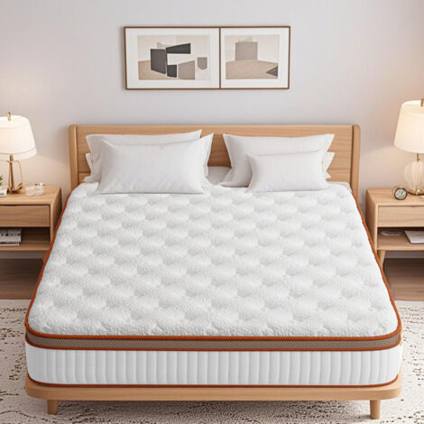 Matelas 140x200 cm, épaisseur 26 cm,Matelas à Ressorts Ensachés avec Mousse,Hypoallergénique,Soutien Optimal,respirant et dissipant la chaleur