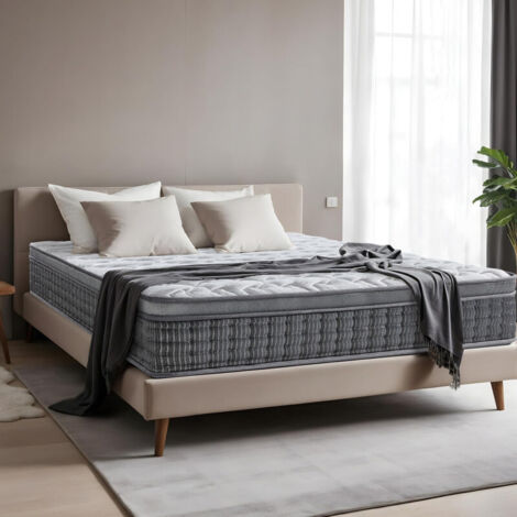 Matelas 160x200 cm,Épaisseur 25 cm. Matelas hybride à ressorts ensachés en mousse à mémoire de forme,Lit adulte, 7 Zones, Respirant,Certifié Oeko-Tex, dureté moyenne, Conçu ergonomiquement