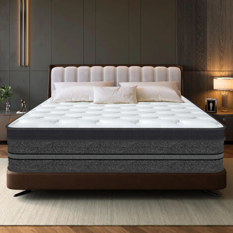 Matelas 140x200 cm, épaisseur 28 cm.Matelas Hybride Mousse à Mémoire & Ressorts Ensachés Individuels , Soutien Équilibré pour Tous les Dormeurs