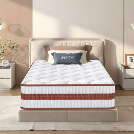 Matelas 90x190 cm, épaisseur 25 cm H3/H4, 7 Zones ergonomiques, certifié Oeko-Tex,Matelas à ressorts ensachés, Respirant, dissipation de la chaleur, antiallergique