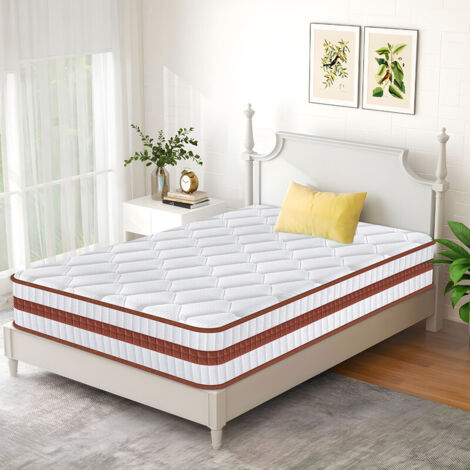 Matelas 90x190 cm, épaisseur 26 cm,7 zones, ressorts ensachés individuellement, fermeté moyenne, tissu hypoallergénique, avec fonction d'isolation des mouvements, certifié OEKO-TEX
