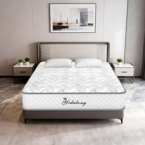 Matelas 140 x 190 cm,épaisseur 28 cm - Matelas hybride avec soutien lombaire et des hanches renforcé - Inodore - Ressorts ensachés avec isolation des mouvements - Livré en boîte