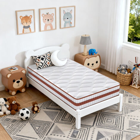 Matelas 90x190 cm Premium, Très épais 26cm, HYBRIDE: Mousse multicouche+Ressorts ensachés, Ergonomique, H3 Mi-ferme,Durable, 7 Zones, Hypoallergénique,Respirant,Support à Haute résilience
