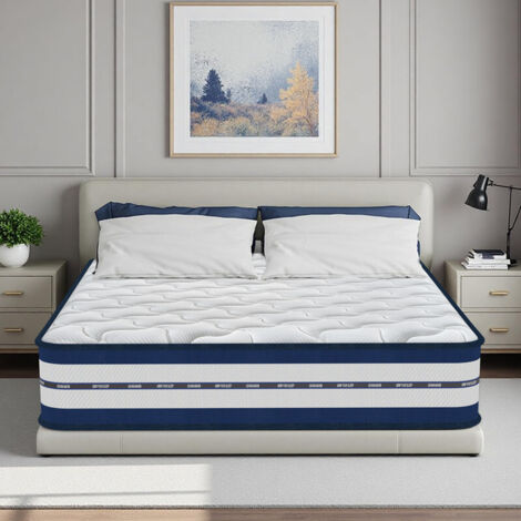 YIDATONG Matelas 140x200 cm - Luxe - Épaisseur 26 cm - Matelas - Hybrid : Mousse à Mémoire de Forme + Ressorts Ensachés Indépendant - Multicouches Extra Confort 7 Zones - H3 Mi-Ferme, Oeko-tex