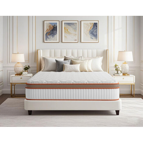 Matelas 140x200 cm - Épaisseur 26 cm Luxe Matelas - Extrêmement - Durable - Respirante - Fermeté Moyenne H3- Literie - Mousse à Mémoire de Forme - Noyau à ressort indépendant - Ergonomique - 7 Zones