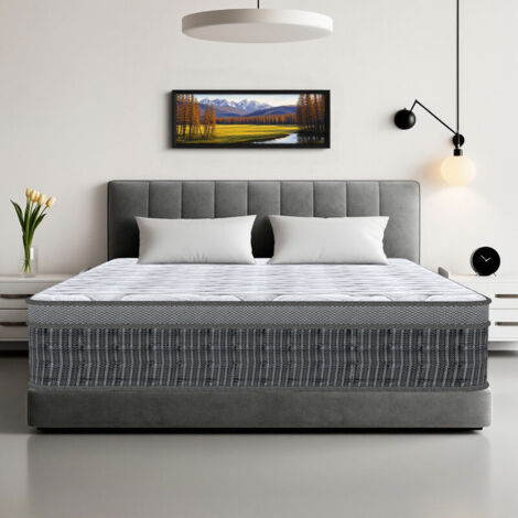 YIDATONG Matelas 160x200 cm - Épaisseur 26 cm - Luxe - Extrêmement - Durable - Respirante - Fermeté Moyenne - Literie - Matelas Memoire De Forme - Noyau à Ressort indépendant - Ergonomique - 7 Zones